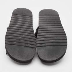 Chanel Black Quilted Fabric and Leather Dad Sandals Size 40.5