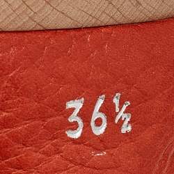 Chanel Dark Orange Leather CC Detail Ankle Strap Platform Sandals Size 36.5