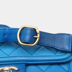 Chanel Blue Quilted Caviar Sunset On The Sea Flap Belt Bag