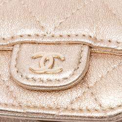 Chanel Metallic Lambskin Round Coin Purse and AirPods Case Bag