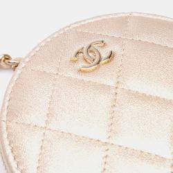 Chanel Metallic Lambskin Round Coin Purse and AirPods Case Bag