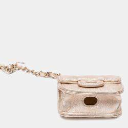 Chanel Metallic Lambskin Round Coin Purse and AirPods Case Bag