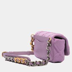 Chanel Lilac Quilted Lambskin Leather Jersey 19 Belt Bag