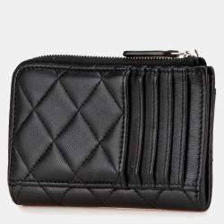 Chanel Black CC Quilted Lambskin Coin and Card Case Bag