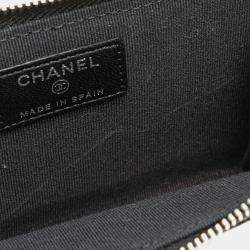 Chanel Black CC Quilted Lambskin Coin and Card Case Bag