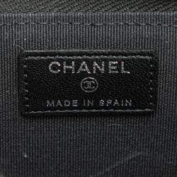 Chanel Black CC Quilted Lambskin Coin and Card Case Bag