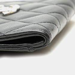 Chanel Black CC Quilted Lambskin Coin and Card Case Bag