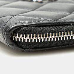 Chanel Black CC Quilted Lambskin Coin and Card Case Bag