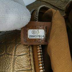 Quilted Croc Embossed Metallic Calfskin Easy Trip Belt Bag
