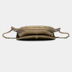 Quilted Croc Embossed Metallic Calfskin Easy Trip Belt Bag