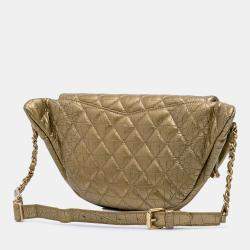 Quilted Croc Embossed Metallic Calfskin Easy Trip Belt Bag