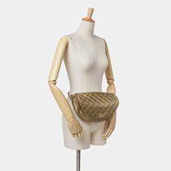 Quilted Croc Embossed Metallic Calfskin Easy Trip Belt Bag