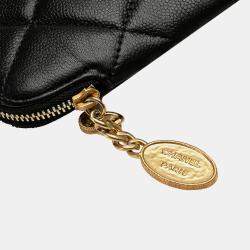 Chanel Black CC Quilted Caviar Pouch