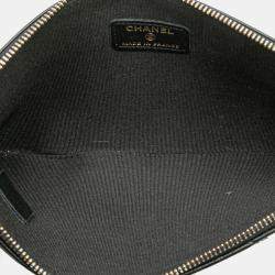 Chanel Black CC Quilted Caviar Pouch