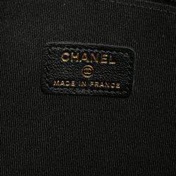 Chanel Black CC Quilted Caviar Pouch