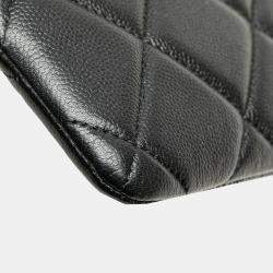 Chanel Black CC Quilted Caviar Pouch