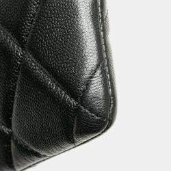 Chanel Black CC Quilted Caviar Pouch