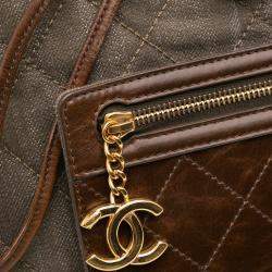 CC Quilted Denim and Calfskin Backpack