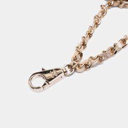 Pre Owned Chanel Gold Metallic Quilted Lambskin Round Clip On Coin Purse Airpods Case