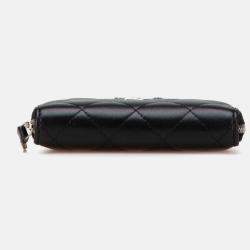Pre Owned Chanel Black Quilted Lambskin CC Crystal Coin Pouch