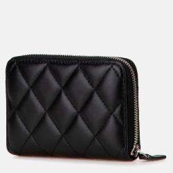 Pre Owned Chanel Black Quilted Lambskin CC Crystal Coin Pouch