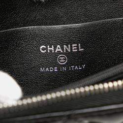 Pre Owned Chanel Black Quilted Lambskin CC Crystal Coin Pouch