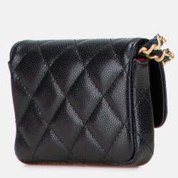 Pre Owned Chanel Quilted Caviar Twist Your Buttons Flap Chain Belt Bag