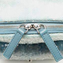 Pre Owned Chanel Mini Blue Sequins and Lambskin Waterfall Backpack