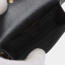 Pre Owned Chanel Mini Black Quilted Goatskin Punk Essentials Chain Flap Belt Bag