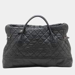 Pre Owned Chanel Quilted Coated Canvas Horizontal Sport Weekender