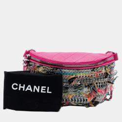 Pre Owned Chanel Tweed and Stitched Calfskin Gabrielle Waist Bag