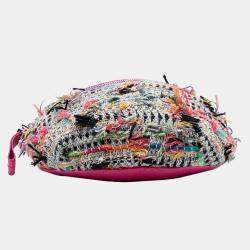 Pre Owned Chanel Tweed and Stitched Calfskin Gabrielle Waist Bag