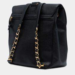 Pre Owned Chanel CC Caviar Turn Lock Backpack
