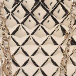 Pre Owned Chanel Quilted Gold Metallic Mirror Calfskin Hollywood Boulevard Backpack