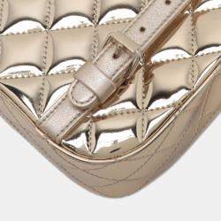 Pre Owned Chanel Quilted Gold Metallic Mirror Calfskin Hollywood Boulevard Backpack