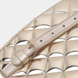 Pre Owned Chanel Quilted Gold Metallic Mirror Calfskin Hollywood Boulevard Backpack
