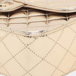 Pre Owned Chanel Quilted Gold Metallic Mirror Calfskin Hollywood Boulevard Backpack