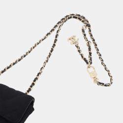 Pre Owned Chanel Mini Classic Jersey Black Cotton Flap Belt Bag