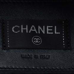 Pre Owned Chanel Navy Blue Embossed Nylon Tweed Doudoune Belt Bag