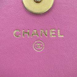 Pre Owned Chanel CC Quilted Pink Tweed Flap Chain Belt Bag