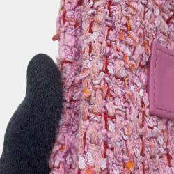 Pre Owned Chanel CC Quilted Pink Tweed Flap Chain Belt Bag