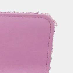 Pre Owned Chanel CC Quilted Pink Tweed Flap Chain Belt Bag