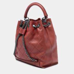 Pre Owned Chanel Medium Stitched Calfskin Urban Luxury Drawstring Backpack