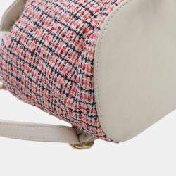 Pre Owned Chanel Tweed and Lambskin CC Mania Backpack
