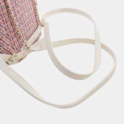 Pre Owned Chanel Tweed and Lambskin CC Mania Backpack