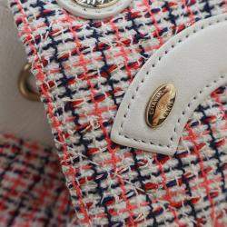 Pre Owned Chanel Tweed and Lambskin CC Mania Backpack