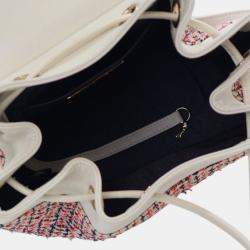 Pre Owned Chanel Tweed and Lambskin CC Mania Backpack