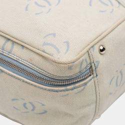 Pre Owned Chanel Blue CC Denim Travel Bag