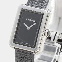 Chanel Black Stainless Steel Boy-Friend H5317 Quartz Women's Wristwatch 28 mm