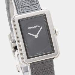 Chanel Black Stainless Steel Boy-Friend H5317 Quartz Women's Wristwatch 28 mm